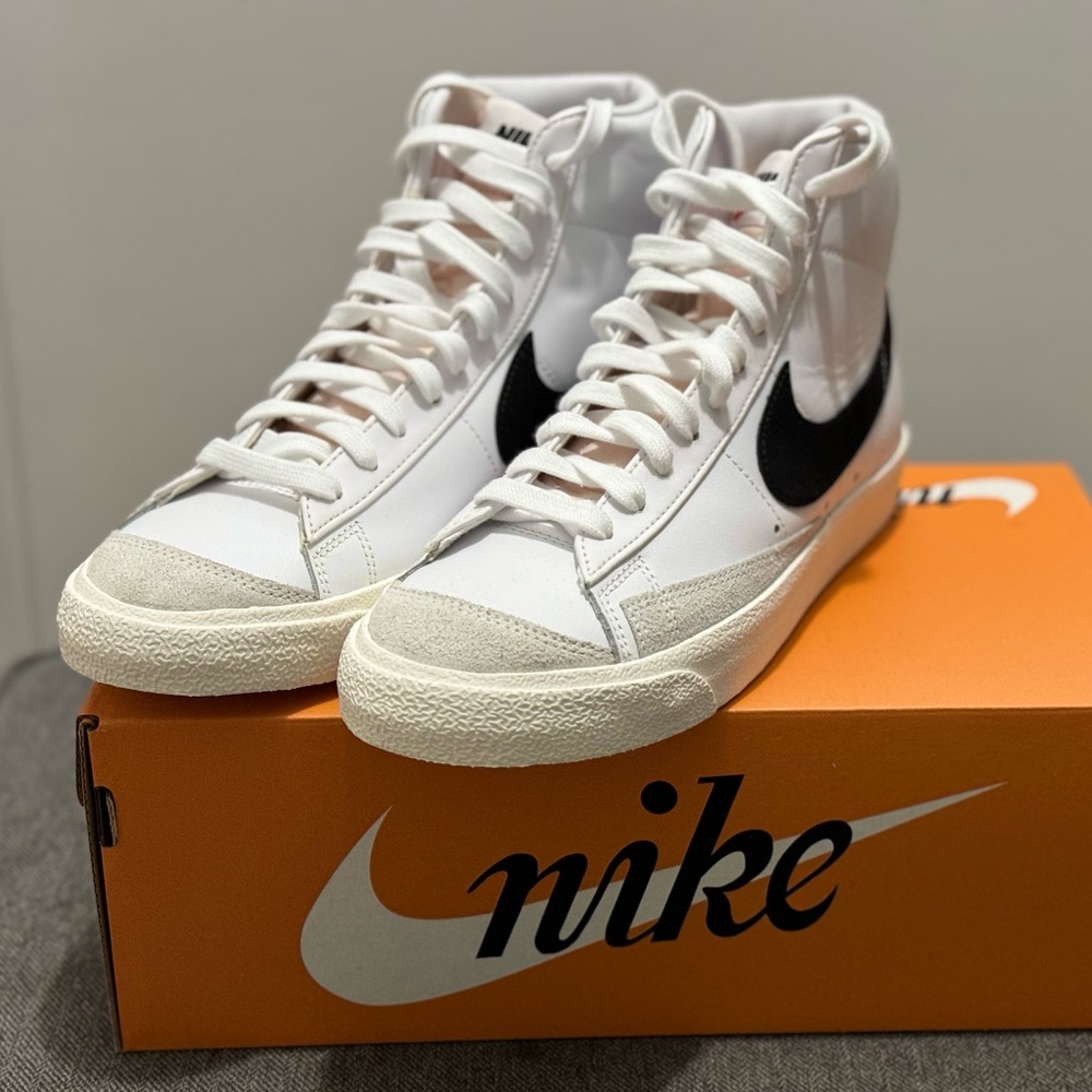 Nike White and Black High-Top Sneakers